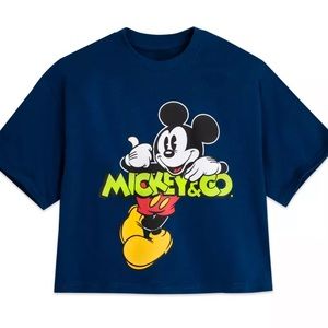 NWT Mickey and Co. navy crop tee small